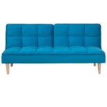 Siljan Fabric Sofa Bed Blue. - ER. Simple, clean style combined with functionality, this 3-seater