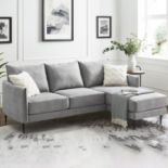 Bari Light Grey Brushed Fabric Chaise Sofa - ER23 (Sofa Rack)