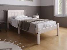 White Single Bed Frame Jin-05 *Design may vary* - ER30