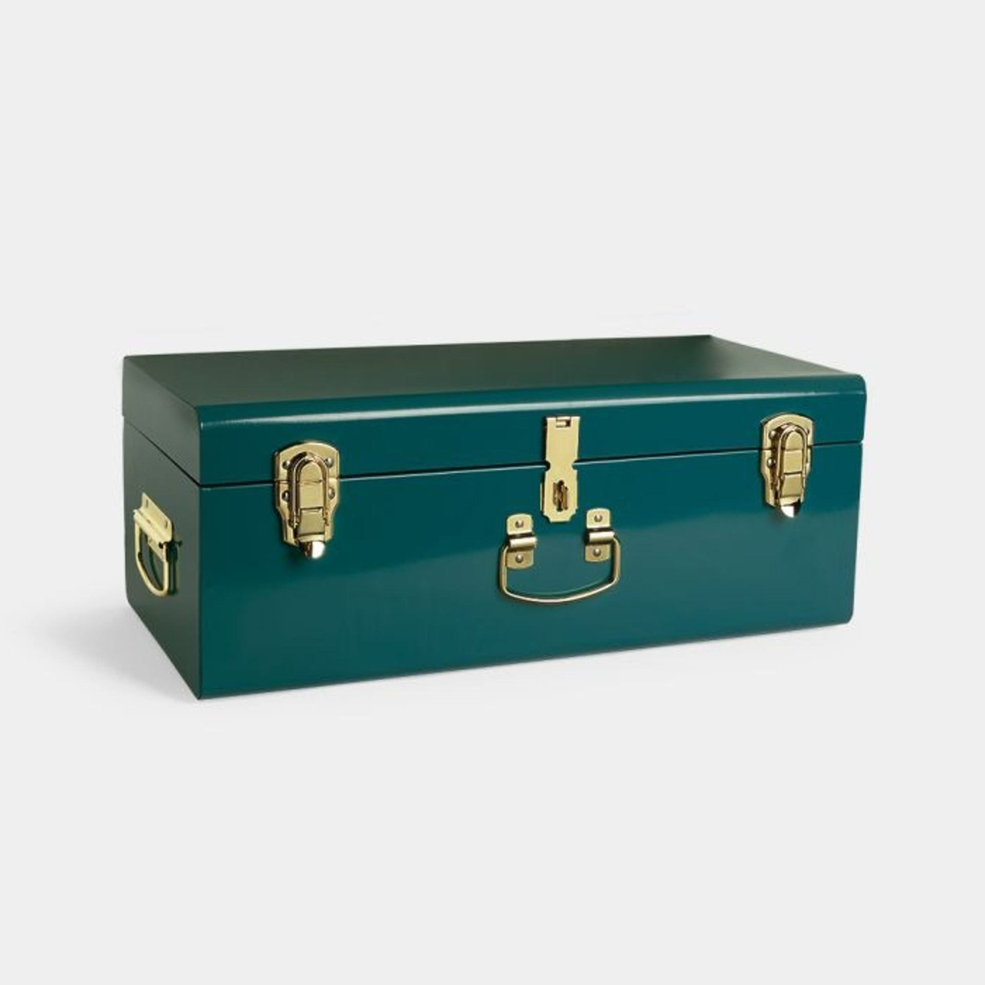 Teal Metal Storage Trunk - ER38