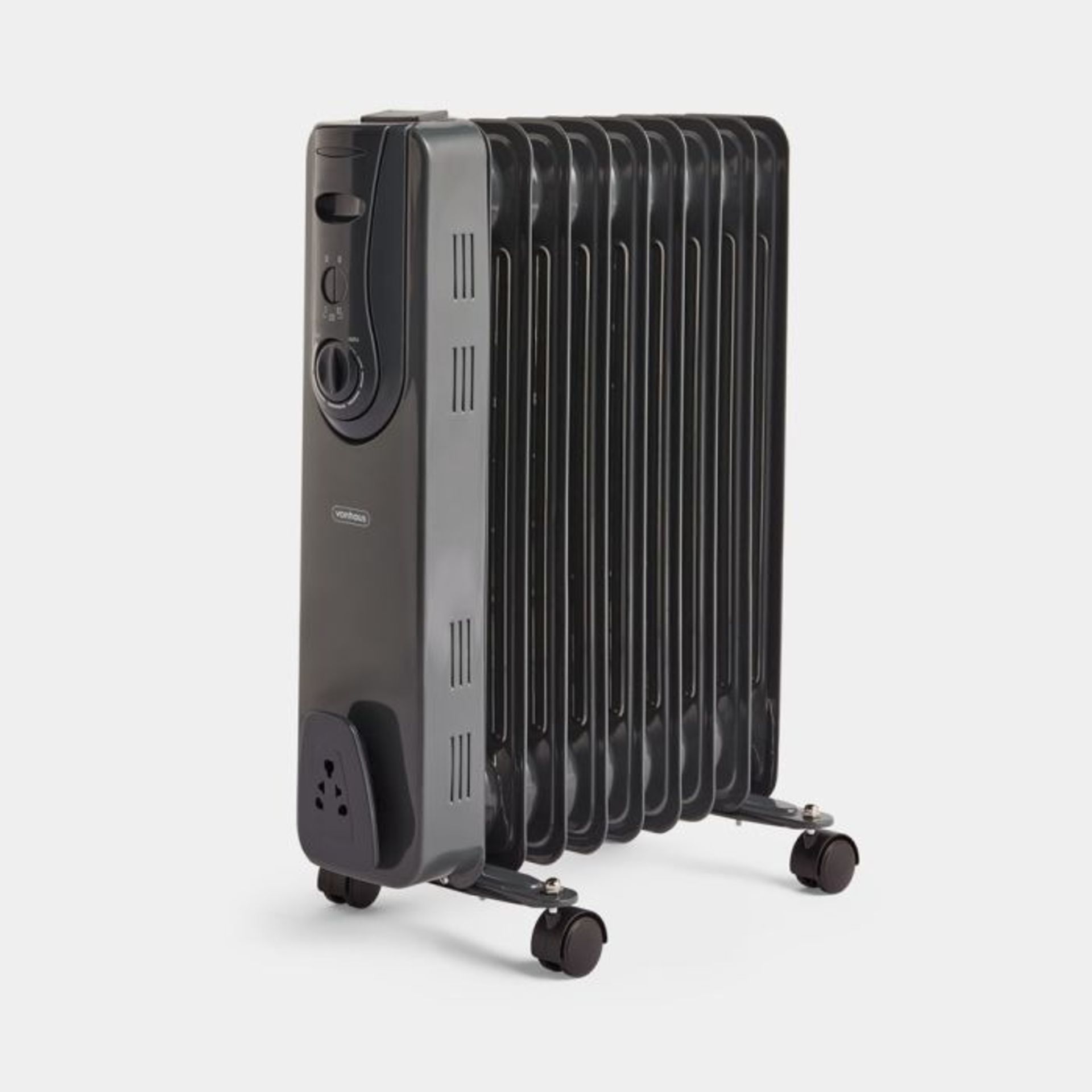 9 Fin 2000W Oil Filled Radiator - Grey - ER36