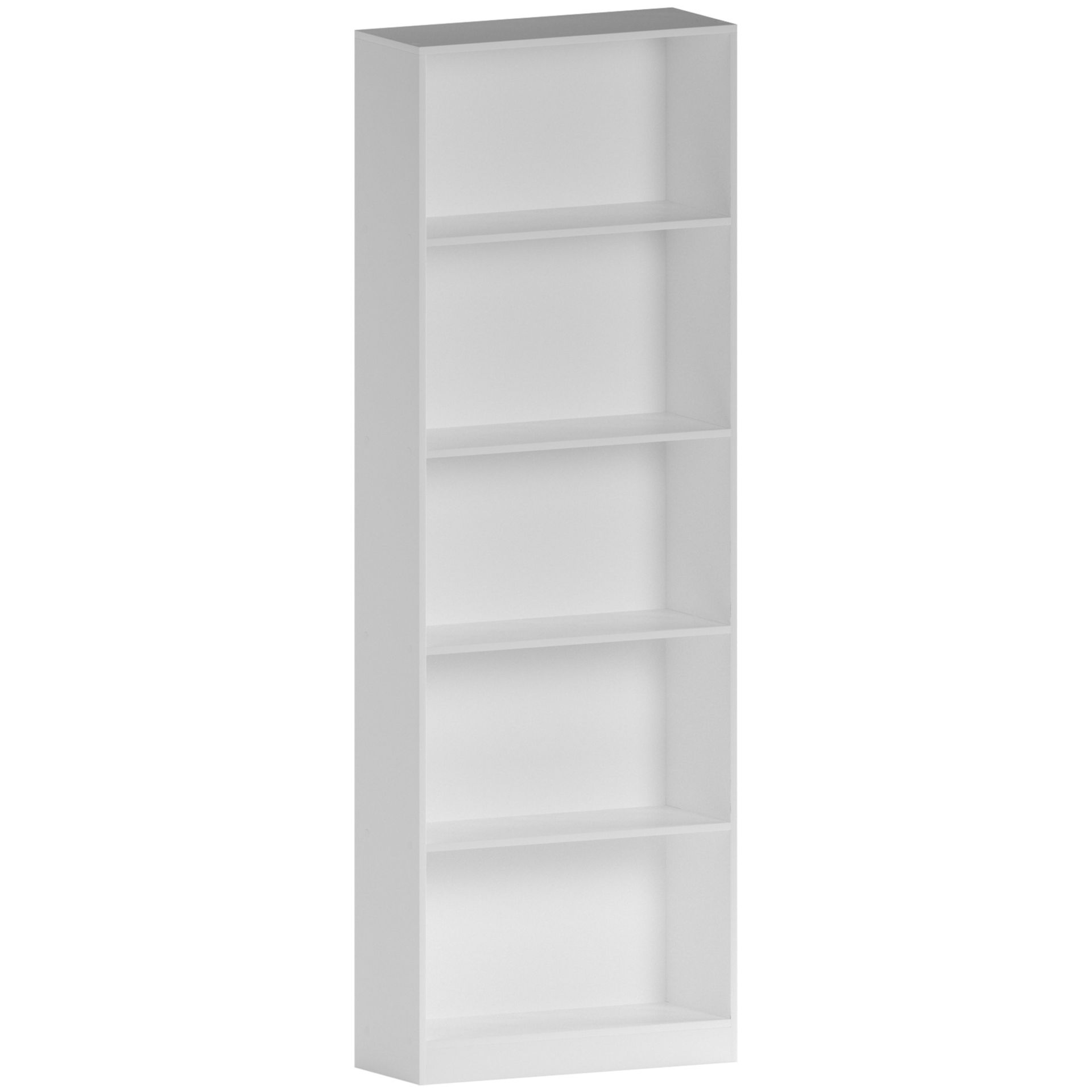 Vida Designs Cambridge 5 Tier Extra Large Bookcase - White - ER32