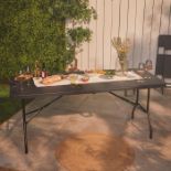 Faux Black Rattan Foldable Garden Table - ER32