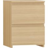 Vida Designs Denver 2 Drawer Bedside Chest - Pine - ER32