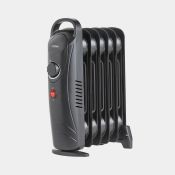 6 Fin 800W Oil Filled Radiator - Black - ER36