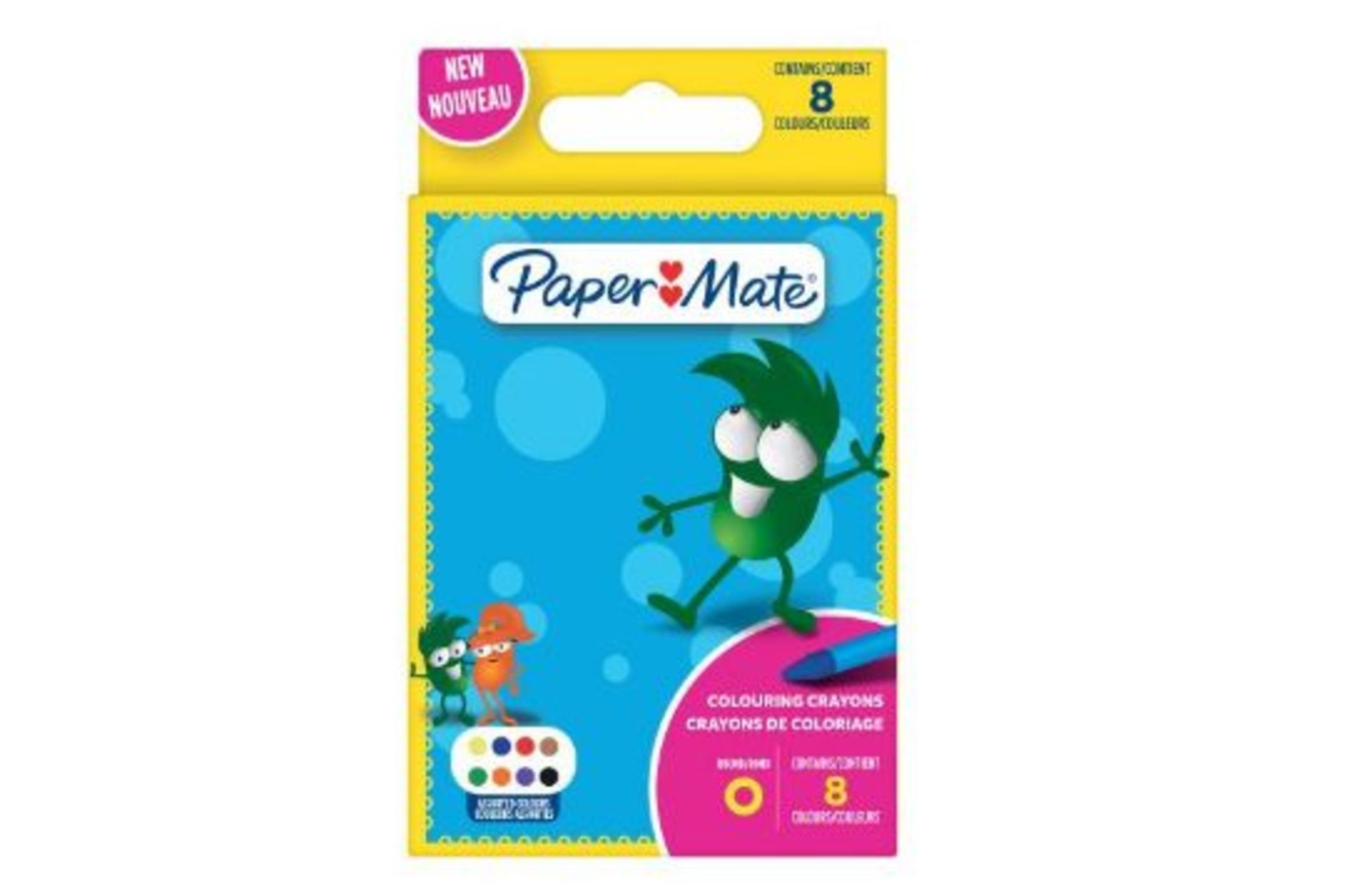 288 X BRAND NEW PACKS OF 8 ASSORTED PAPERMATE COLOURING CRAYONS