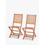 BRAND NEW JOHN LEWIS SET OF 2 WOODEN GARDEN CHAIRS. RRP £148.50. This pair of Venice garden dining