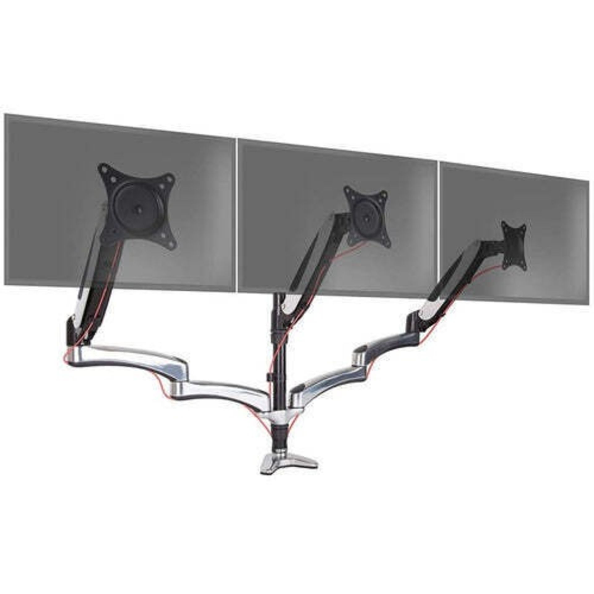 Duronic Monitor Arm Stand DM653 | Triple Gas-Powered PC Desk Mount | BLACK | - ER23