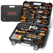 VonHaus Tool Kit - Ultimate 120 pcs Tool Box for Beginners - Includes Hand Tools, LED Torch, Hex