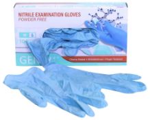 10 X BRAND NEW PACKDS OF 100 GEN X NITRILE EXAMINATION GLOVES POWDER FREE BLUE SIZE XL EXP FEB