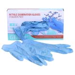 10 X BRAND NEW PACKDS OF 100 GEN X NITRILE EXAMINATION GLOVES POWDER FREE BLUE SIZE XL EXP FEB