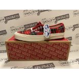 VANS AUTHENTIC 44 DX RED CHECK TRAINERS SIZE 8.5