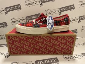 VANS AUTHENTIC 44 DX RED CHECK TRAINERS SIZE 8.5