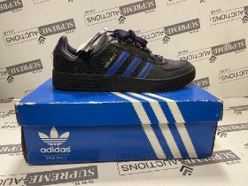 ADIDAS ADICOLOR LOW BLACK/PURPLE/BLUE TRAINERS SIZE 10