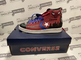 CONVERSE CHINATOWN MARKET X PRO LEATHER HIGH BULLS CHAMPIONSHIP JACKET TRAINERS SIZE 9.5