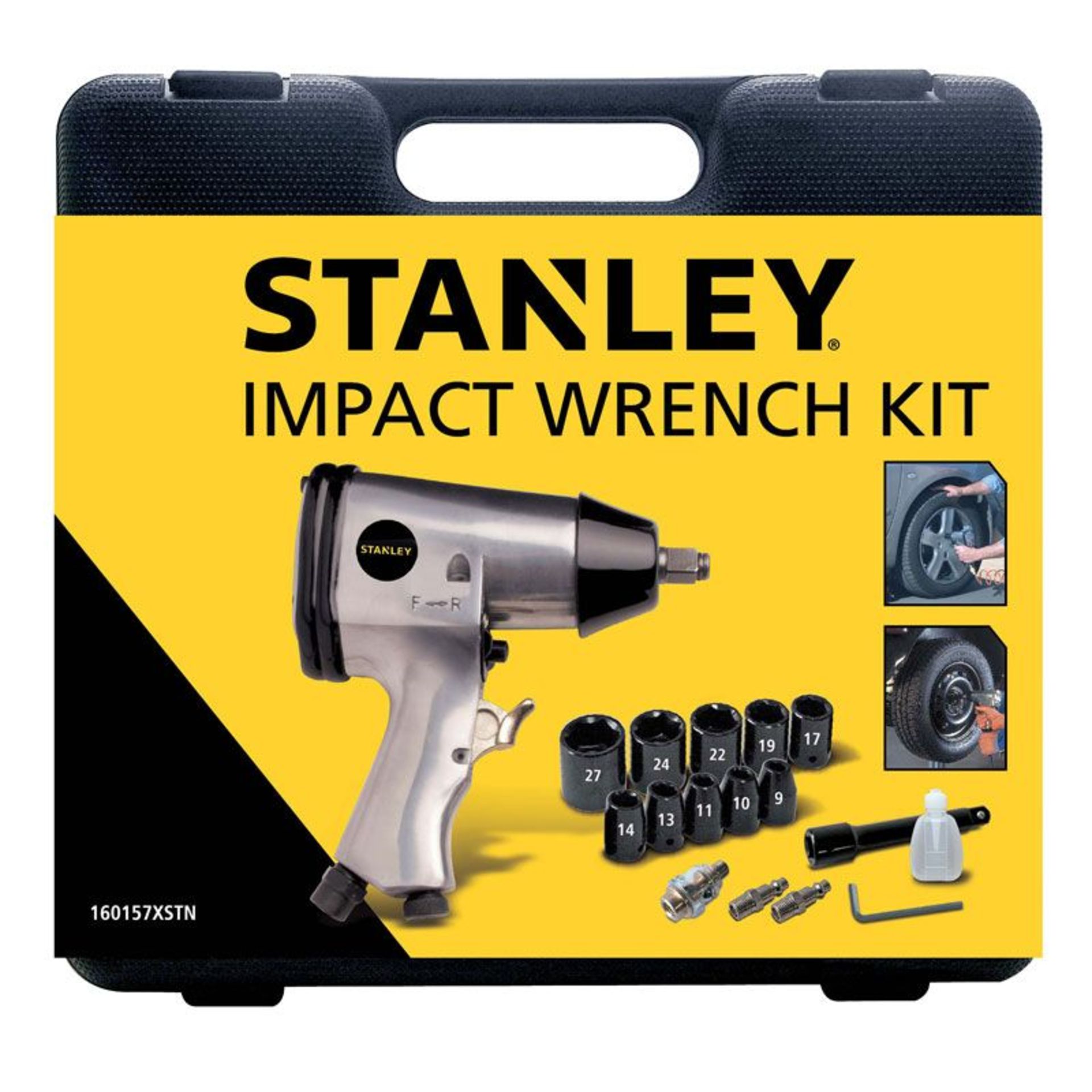 5 X Brand New Stanley Pneumatic Gun with Air Compressor kit, Pressure used 6 bar Air consumed 200