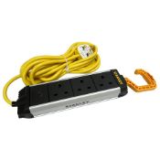 10 X Brand new Stanley 3 Gang Power Bar with Hook and Power On Light, Cable management system 5