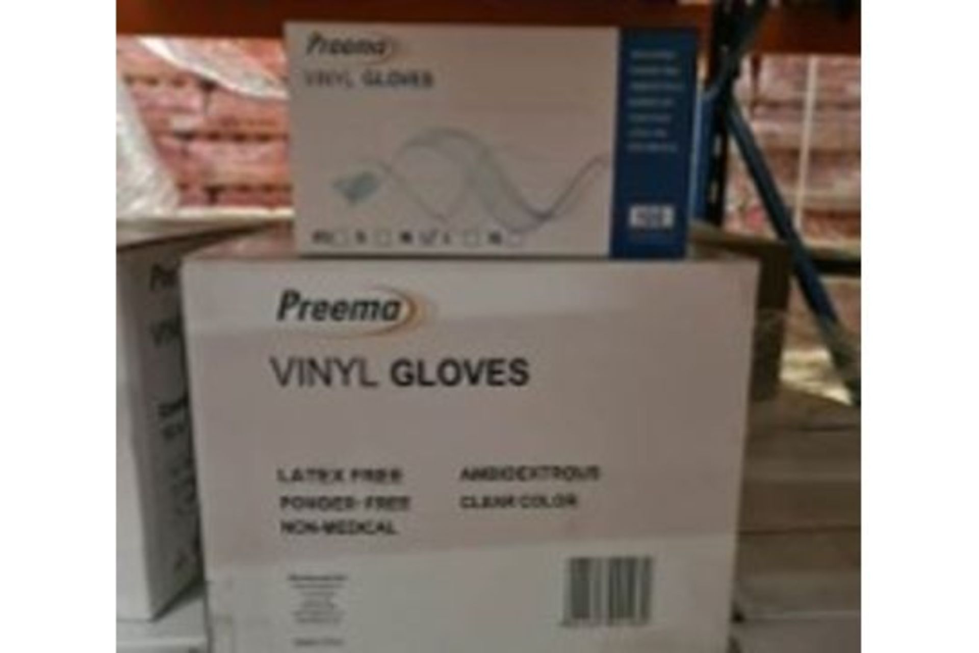 380 X BRAND NEW PACKS OF 100 LARGE VINYL CLEAR GLOVES (powder free) EXP JUNE 2025