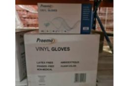 700 X BRAND NEW PACKS OF 100 LARGE VINYL CLEAR GLOVES (powder free) EXP JUNE 2025