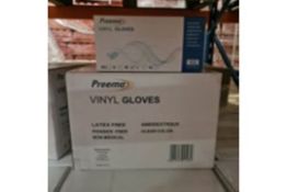 700 X BRAND NEW PACKS OF 100 PREEMA SMALL VINYL CLEAR GLOVES (powder free) EXP JUNE 2025