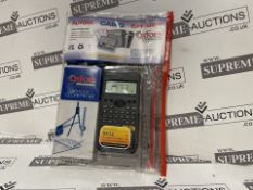TRADE LOT 25 X BRAND NEW MATHEMATICS EXAM PACK WITH CASIO CALCULATOR, MATH INSTRUMENTS, RULERS ETC