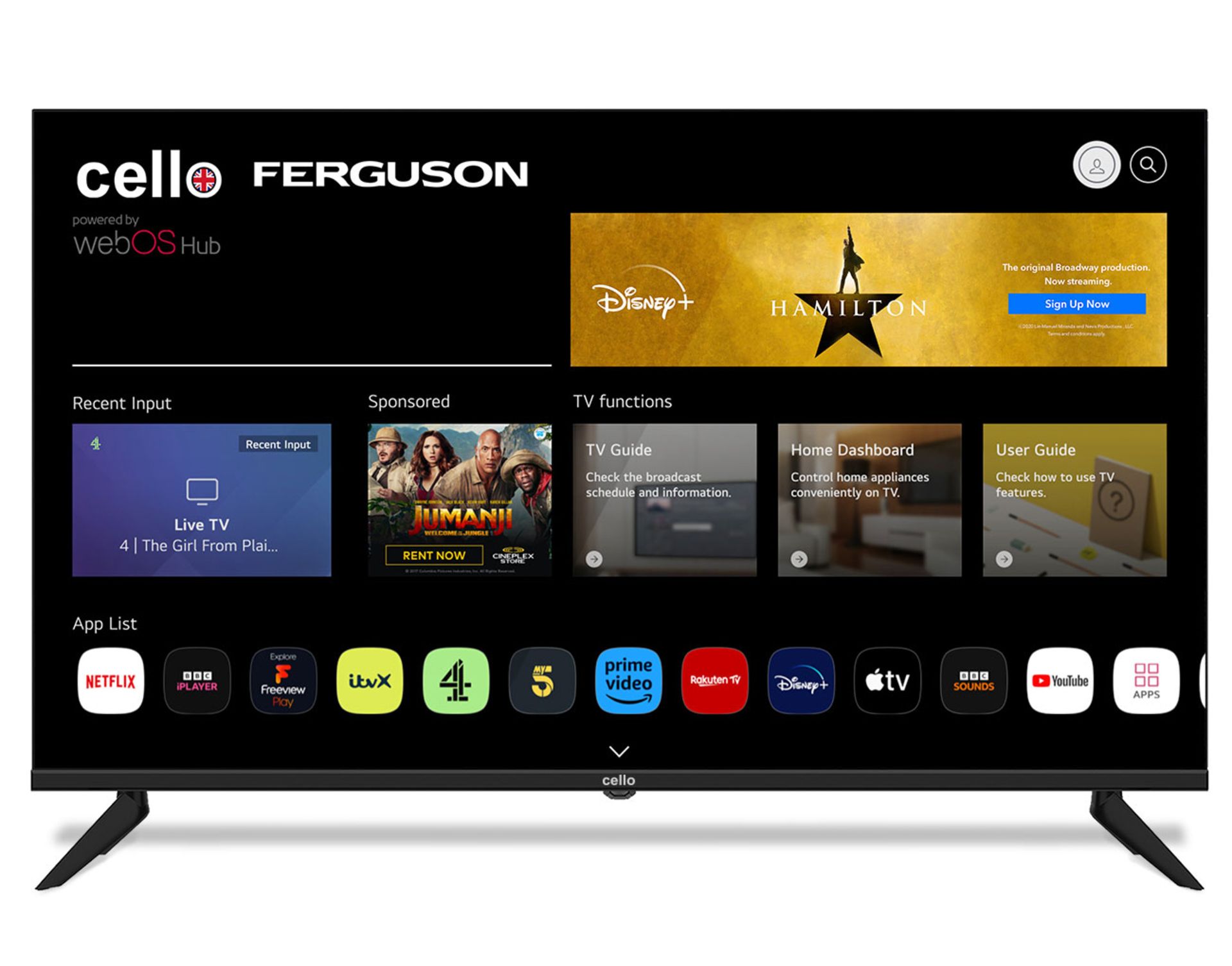 CELLO 43” Full HD Smart WebOS TV with Freeview Play. (PW). The Cello 43” Full HD Smart WebOS TV with