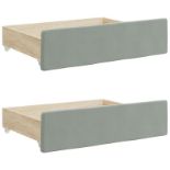vidaXL Bed Storage Drawers 2 pcs Light Grey Engineered Wood and Velvet - ER47