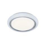 GoodHome Iris Round Brushed Metal & Plastic White Ceiling Light - ER48