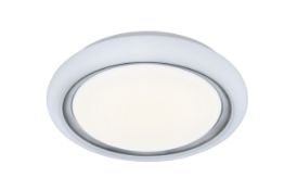 GoodHome Iris Round Brushed Metal & Plastic White Ceiling Light - ER48