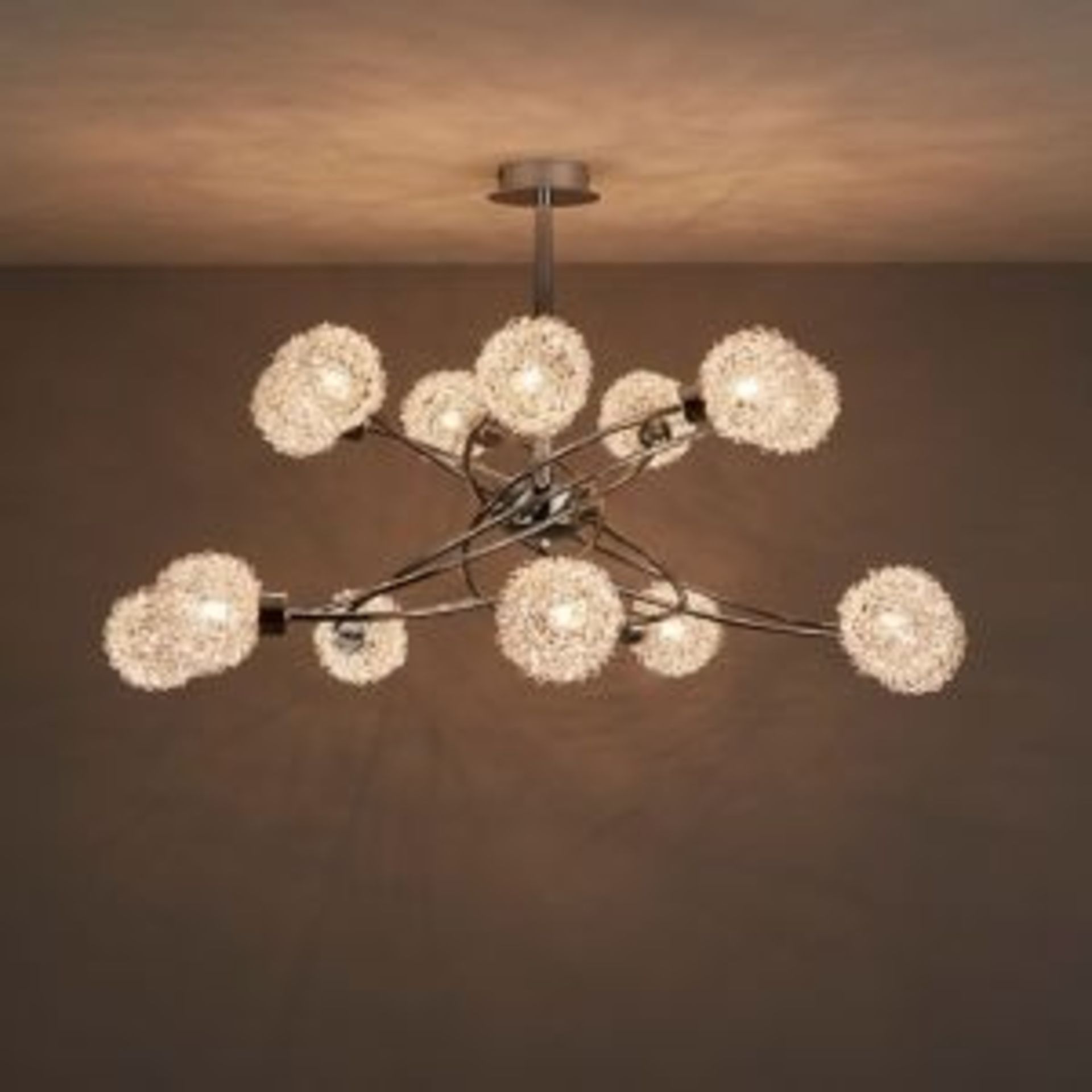 Colours Caelus Brushed Chrome Effect 14 Lamp Ceiling Light - ER48