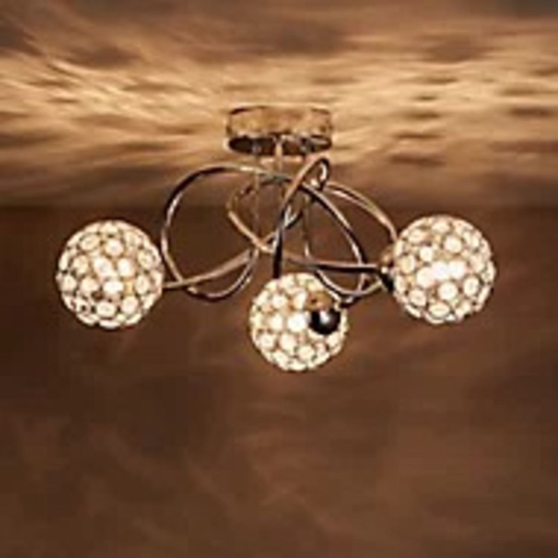 Colours CAELUS Brushed Chrome Effect 3 Lamp Ceiling Light - ER48