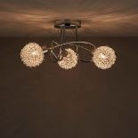 Colours Caelus Brushed Chrome Effect 3 Lamp Ceiling Light - er46