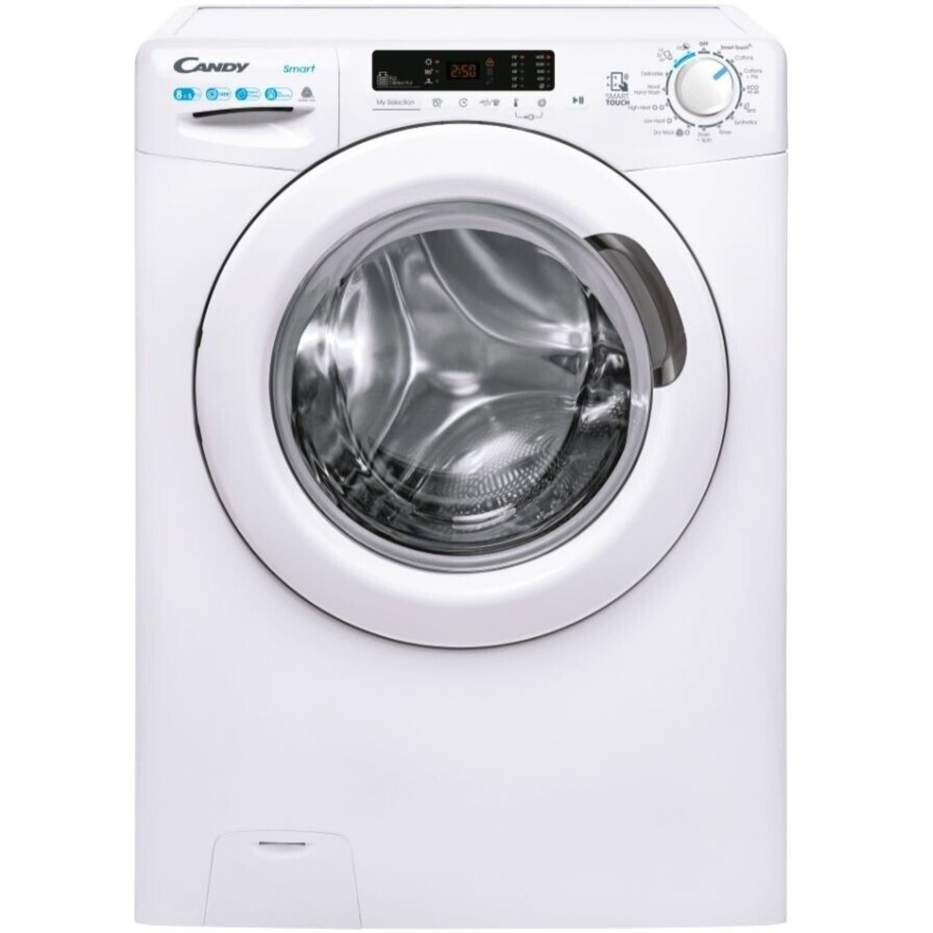 Candy Washer Dryer - White - 8kg - 1400 rpm - Freestanding - ER47