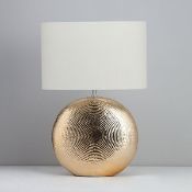 Inlight Locaste Textured Polished Gold Effect Round Table Light - ER47