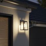 GoodHome Eddesan Fixed Matt Black Mains-Powered Outdoor Wall Light - ER48