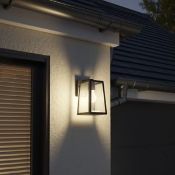 GoodHome Eddesan Fixed Matt Black Mains-Powered Outdoor Wall Light - ER48