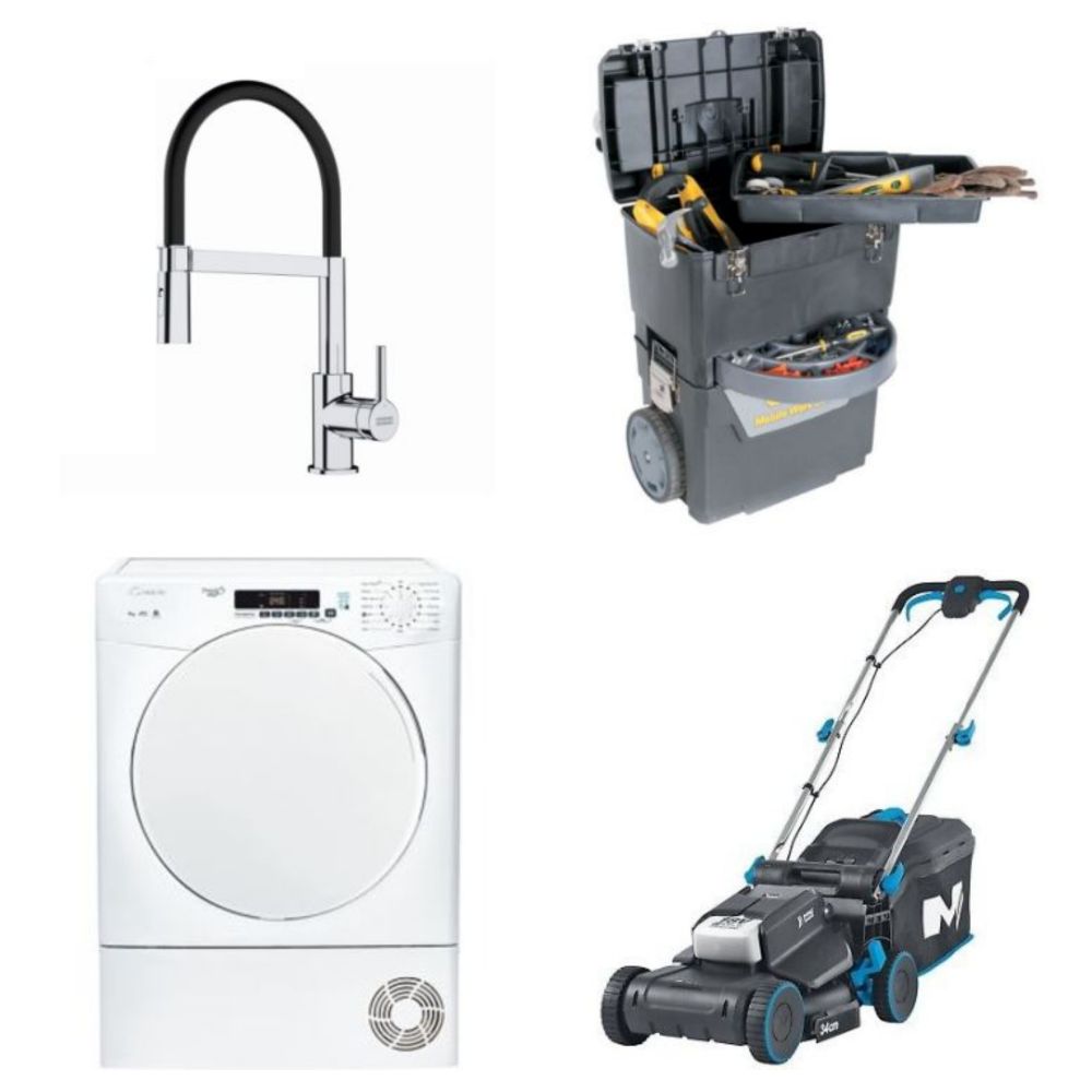 Karcher Pressure Washers, Ovens, DeWalt Tools, Hobs, Dryers, Mira Showers, Safes, Microwaves, Lawnmowers, Extensions, Lighting, Mixers & More!