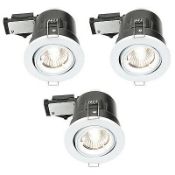 3x LED Ceiling Light Warm White Tilt Recessed Downlight Fire Rated Pack of 3 - ER48
