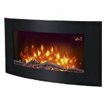 2kW Gloss Black Cast iron effect Electric Fire - ER50