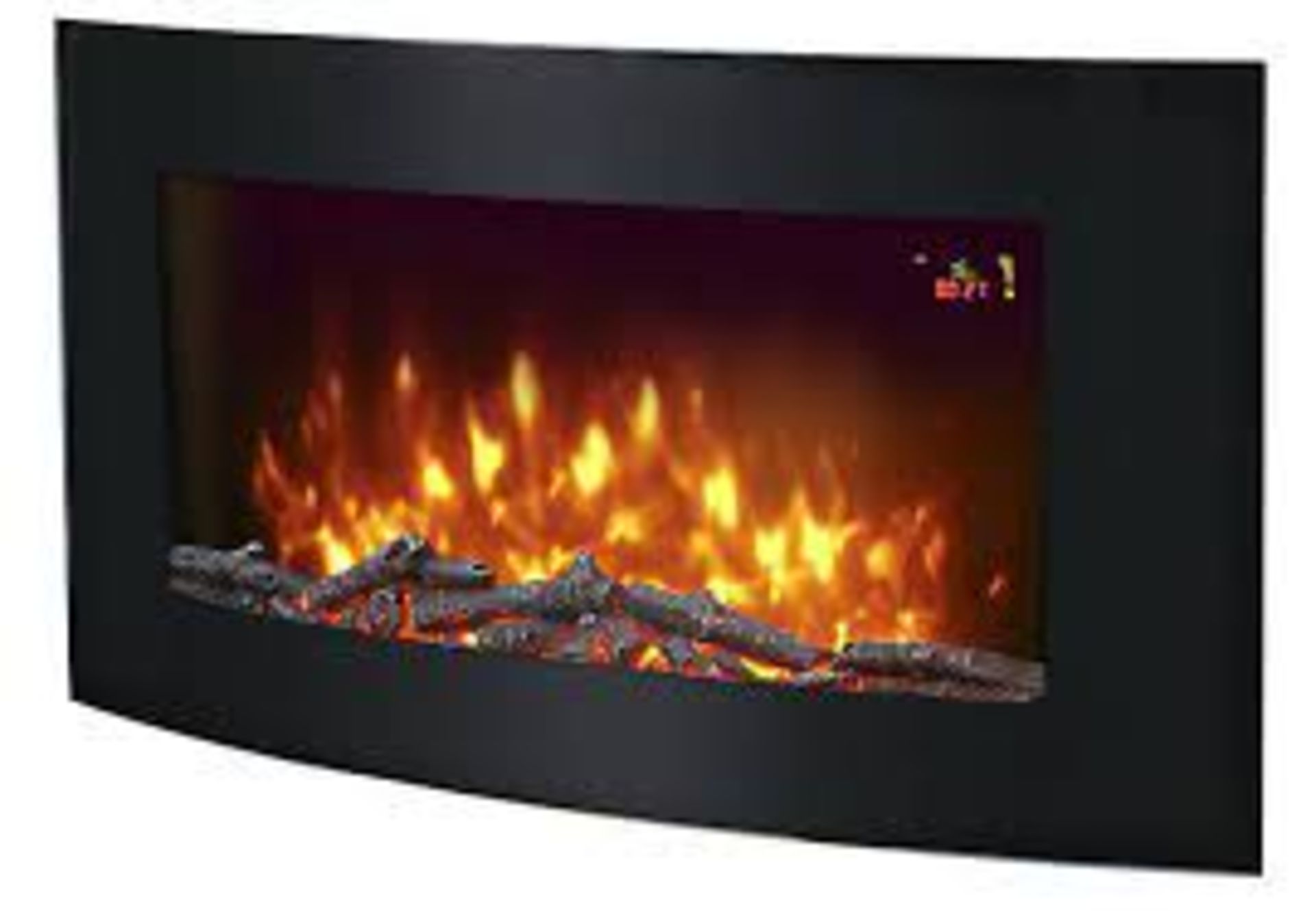 2kW Gloss Black Cast iron effect Electric Fire - ER50