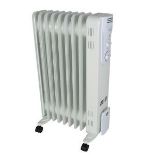 Electric Radiator Oil White Portable Freestanding 3 Heat Settings 2000W - ER48