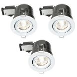 3x LED Ceiling Light Warm White Tilt Recessed Downlight Fire Rated Pack of 3 - ER48