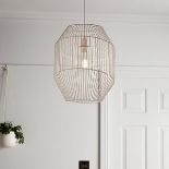 GoodHome Tsolma Matt White Pendant Ceiling Light, (Dia)300mm - ER48