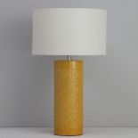 Inlight Dactyl Embossed Ceramic Ochre Cylinder Table Light - ER49