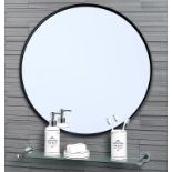 Showerdrape Round Black Metal Framed Bathroom Mirror - ER47
