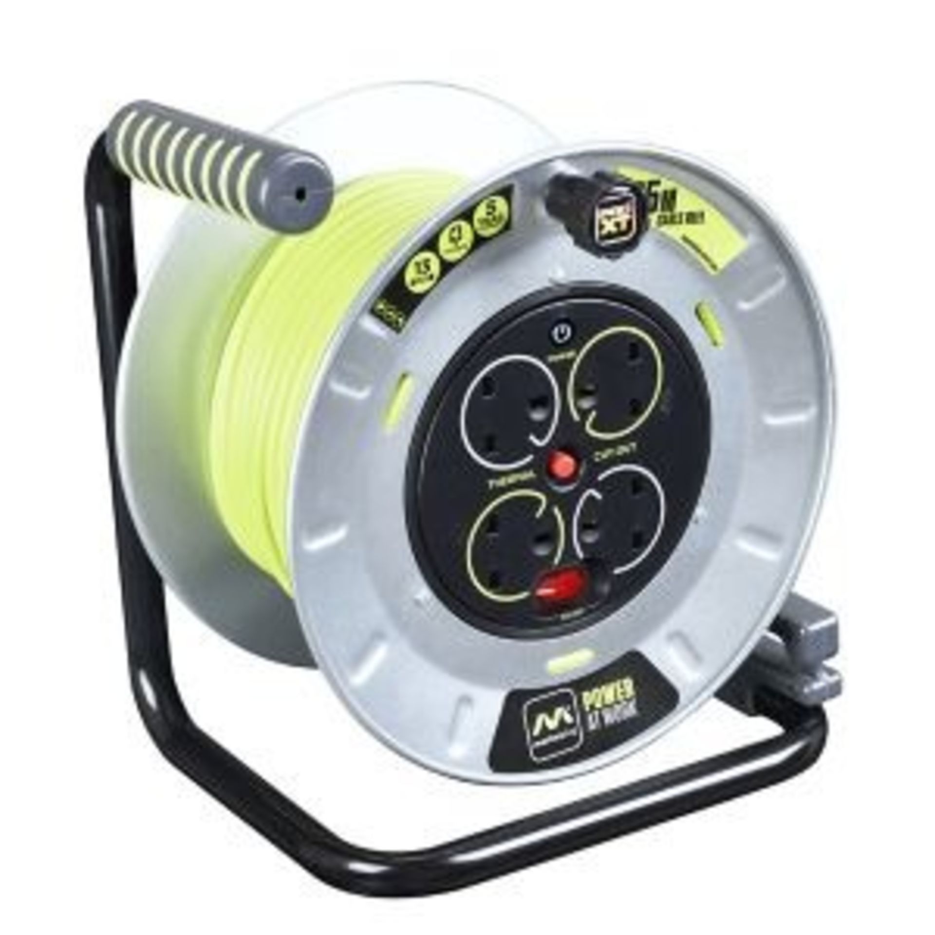 Masterplug 4 Socket Indoor & Outdoor Cable Reel, 25M - ER47