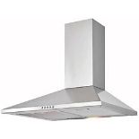 COOKE & LEWIS CHIMNEY HOOD STAINLESS STEEL 600MM. - R9BW. Helps to remove cooking odours and