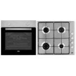 Beko QE223SX Built-in Single Multifunction Oven & gas hob pack. - R9BW