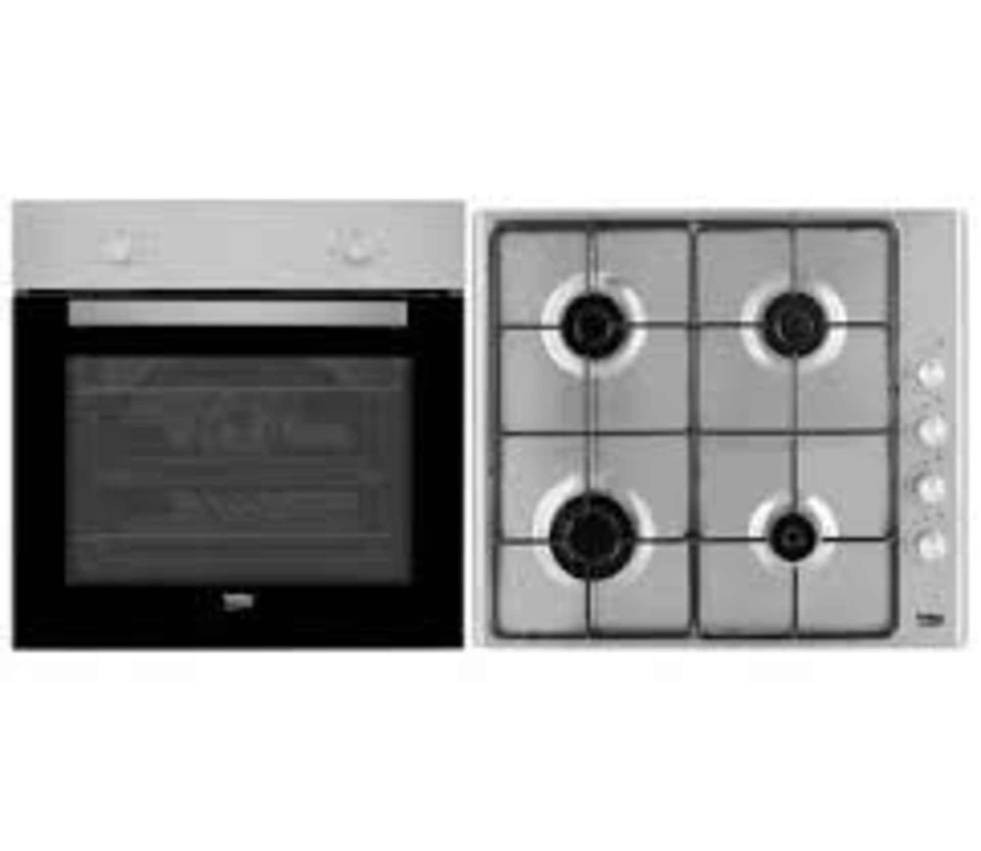 Beko QE223SX Built-in Single Multifunction Oven & gas hob pack. - R9BW