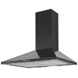 ADJUSTABLE CHIMNEY HOOD BLACK 600MM . - R9BW. Height-adjustable extractor hood with integrated LED